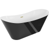 Mexen Celia freestanding bathtub 170 x 75 cm, white/black, overflow brushed gold - 52331707575-55