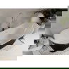 Baignoire Mexen Celia autoportante 170 x 75 cm, blanche/noire, évacuation en laiton brossé - 52331707575-55