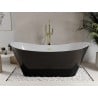 Baignoire Mexen Celia autoportante 170 x 75 cm, blanche/noire, évacuation en laiton brossé - 52331707575-55