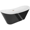 Mexen Celia freestanding bath 170 x 75 cm, white/black, overflow rose gold - 52331707575-60