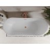 Mexen Celia freestanding bath 170 x 75 cm, white/black, overflow rose gold - 52331707575-60