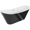 Mexen Celia freestanding bath 170 x 75 cm, white/black, brushed copper overflow - 52331707575-65