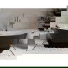 Mexen Celia freistehende Badewanne 170 x 75 cm, weiß/schwarz, gebürstete Messingüberlauf - 52331707575-65