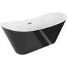 Mexen Celia vasca da bagno freestanding 170 x 75 cm, bianca/nera, troppopieno gun gray spazzolato - 52331707575-66