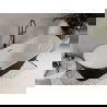 Mexen Celia vrijstaande badkuip 170 x 75 cm, wit/zwart, overloop gun grijs geborsteld - 52331707575-66