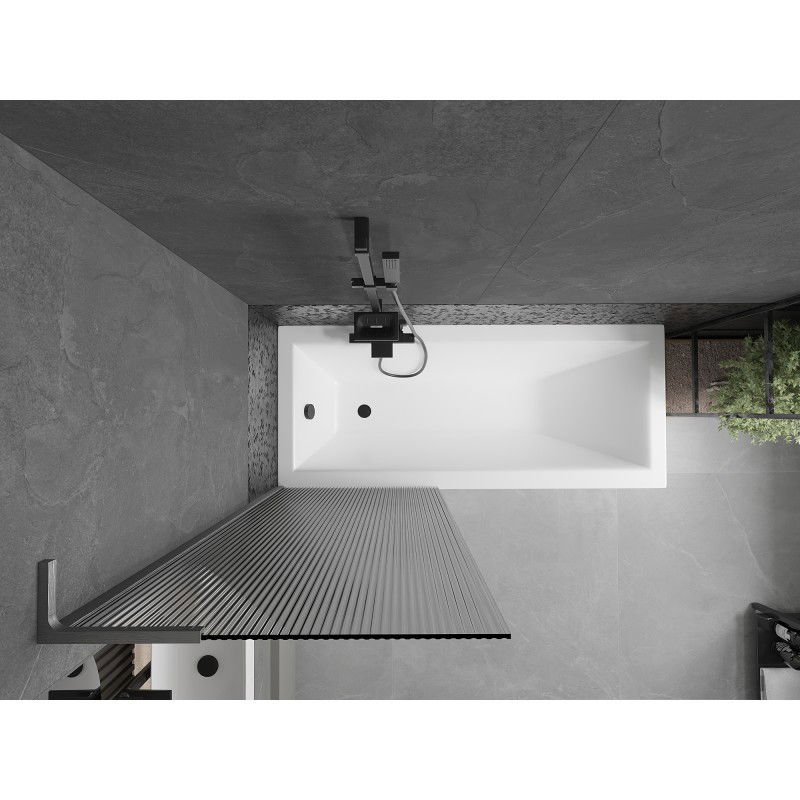 Mexen Next L Duschschirm 1-flille 70 x 150 cm, Sträifen, gebast Gun Gray - 895-070-000-03-09-66