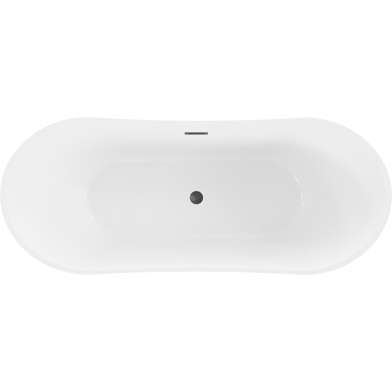 Mexen Celia vasca da bagno freestanding 170 x 75 cm, bianca/nera, troppo pieno nero - 52331707575-70