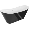 Mexen Celia freestanding bath 170 x 75 cm, white/black, black overflow - 52331707575-70