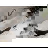 Mexen Celia vrijstaand bad 170 x 75 cm, wit/zwart, overloop gun metal - 52331707575-95