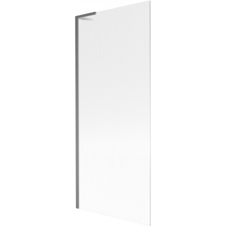 Mexen Next L Badewannen-Faltwand 1-flügelig 80 x 150 cm, Streifen, gun grau gebürstet - 895-080-000-03-09-66