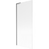 Mexen Next L badwand scherm 1-delig 80 x 150 cm, strepen, geborsteld grijs - 895-080-000-03-09-66