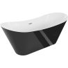 Mexen Celia freestanding bath 170 x 75 cm, white/black, brushed nickel overflow - 52331707575-97