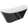 Mexen Celia fristående badkar 170 x 75 cm, vit/svart, överfyllnad borstad nickel - 52331707575-97