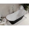 Mexen Celia freestanding bath 170 x 75 cm, white/black, brushed nickel overflow - 52331707575-97