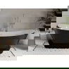 Mexen Celia vrijstaande badkuip 170 x 75 cm, wit/zwart, overloop geborsteld nikkel - 52331707575-97