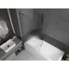 Mexen Next L bath screen 1-wing 90 x 150 cm, stripes, gun gray brushed - 895-090-000-03-09-66