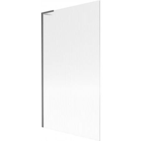 Mexen Next L paravento per vasca da bagno a 1 anta 100 x 150 cm, righe, grigio canna di fucile spazzolato - 895-100-000-03-09-66