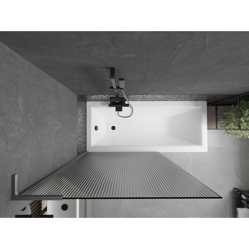 Mexen Next L pare-douche de baignoire 1-volet 100 x 150 cm, stries, gris canon brossé - 895-100-000-03-09-66