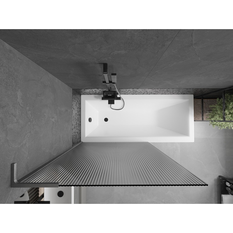 Mexen Next L vannitoa vahesein 1-leheline 100 x 150 cm, triibuline, harjatud relv-hall - 895-100-000-03-09-66