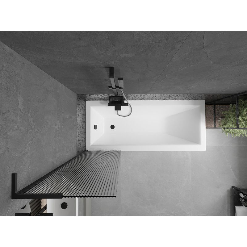 Mexen Next L Badewannenfaltwand 1-flügelig 50 x 150 cm, Streifen, schwarz - 895-050-000-03-09-70