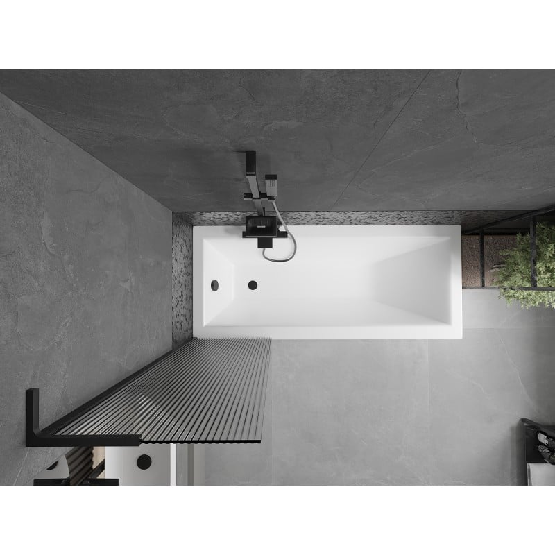 Mexen Next L pantalla de bañera 1 hoja 50 x 150 cm, rayas, negro - 895-050-000-03-09-70