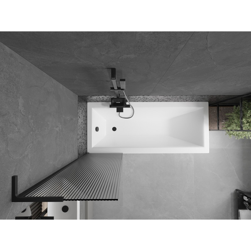 Mexen Next L vanniparavann 1-paneelne 50 x 150 cm, triibuline, must - 895-050-000-03-09-70