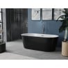 Mexen Luna vaba seisev vann 150 x 75 cm, valge/must, kroom ülevool - 52031507575-01