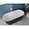 Mexen Luna freistehende Badewanne 150 x 75 cm, weiß/schwarz, weißer Überlauf - 52031507575-20