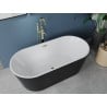 Mexen Luna freistehende Badewanne 150 x 75 cm, weiß/schwarz, Überlauf gold - 52031507575-50