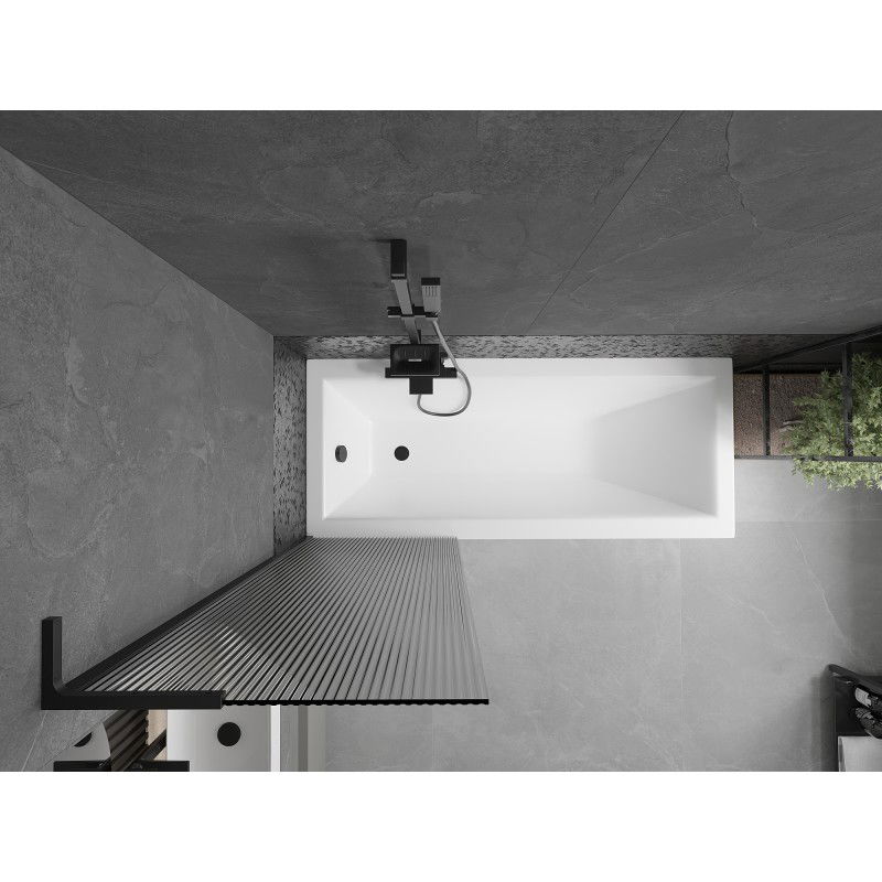 Mexen Next L badwand 1-delig 60 x 150 cm, strepen, zwart - 895-060-000-03-09-70