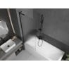 Mexen Next L Bathtub Screen 1-Panel 70 x 150 cm, Stripes, Black - 895-070-000-03-09-70