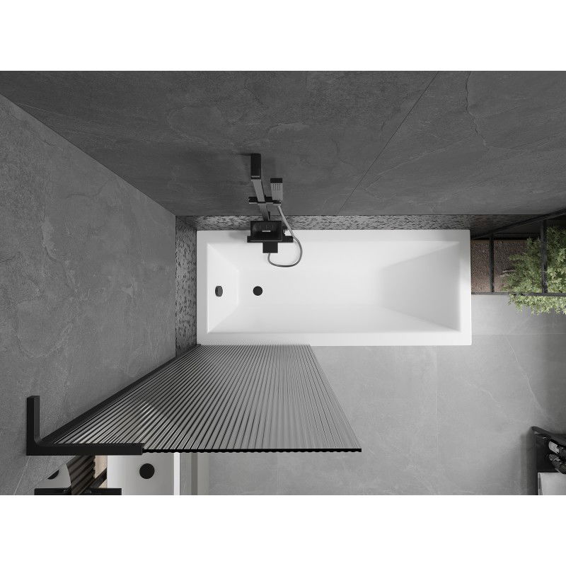 Mexen Next L duschvägg 1-delad 70 x 150 cm, randig, svart - 895-070-000-03-09-70