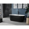 Mexen Luna vaba seisuga vann 160 x 75 cm, valge/must, must ülevool - 52031607575-70