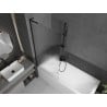 Mexen Next L paroi de baignoire 1 volet 80 x 150 cm, rayures, noir - 895-080-000-03-09-70