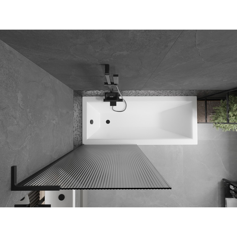 Mexen Next L vannitoaparavaan, 1-ukseline, 80 x 150 cm, triibuline, must - 895-080-000-03-09-70