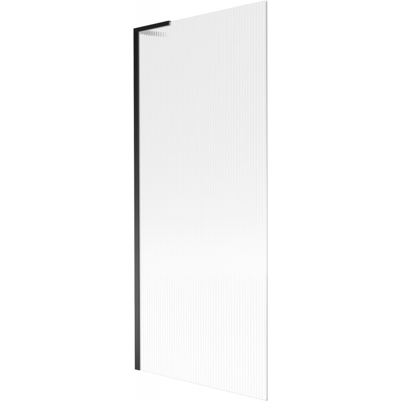 Mexen Next L paratia per vasca da bagno a 1 anta 80 x 150 cm, righe, nero - 895-080-000-03-09-70