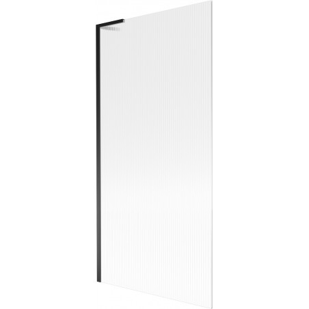 Mexen Next L Badewannenabtrennung 1-flügelig 90 x 150 cm, Streifen, schwarz - 895-090-000-03-09-70