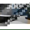 Mexen Luna freistehende Badewanne 150 x 75 cm, weiß/schwarz, Überlauf siehe gebürstet - 52031507575-97