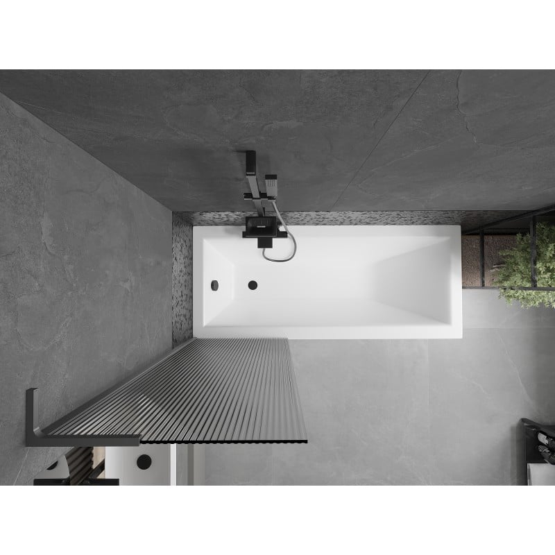 Mexen Next L parawan nawannowy 1-skrzydłowy 60 x 150 cm, prążki, gun metal - 895-060-000-03-09-95