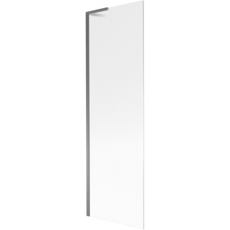 Mexen Next L paratia per vasca da bagno a 1 anta 60 x 150 cm, strisce, metallo gun - 895-060-000-03-09-95
