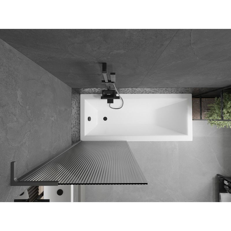 Mexen Next L duschvägg 1-delad 70 x 150 cm, ränder, gun metal - 895-070-000-03-09-95