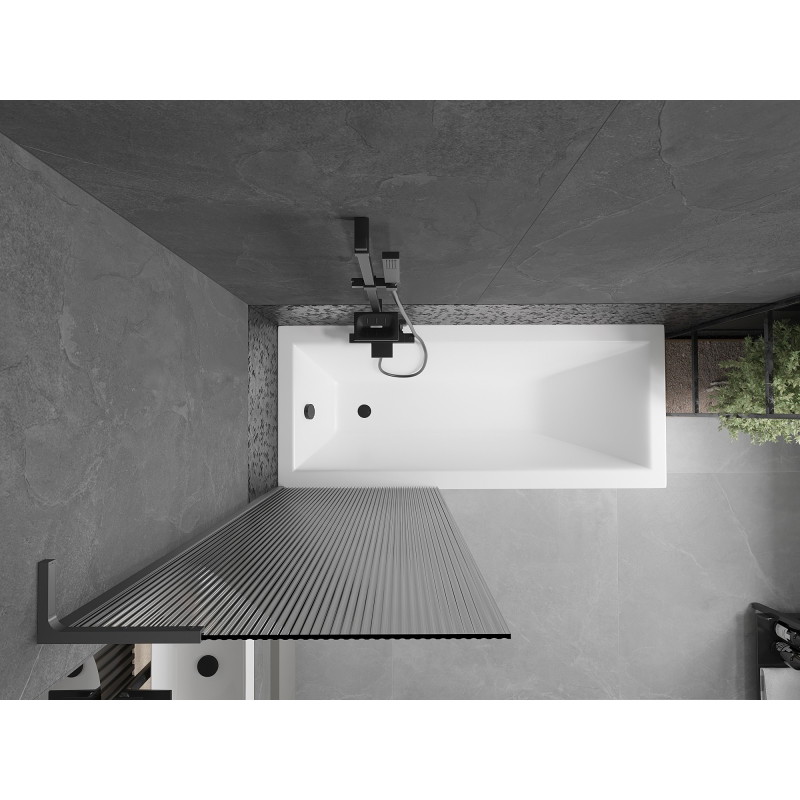 Mexen Next L jednokrili paravan za kadu 70 x 150 cm, pruge, tamni metal - 895-070-000-03-09-95