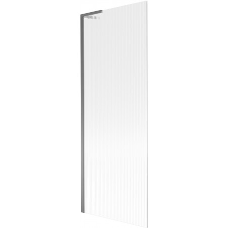 Mexen Next L resguardo de banheira de 1 painel 70 x 150 cm, riscas, metal cinza - 895-070-000-03-09-95
