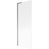 Mexen Next L Badewannenabtrennung 1-flügelig 70 x 150 cm, Streifen, Gun Metal - 895-070-000-03-09-95