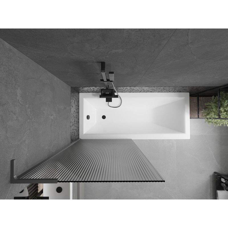 Mexen Next L παράβαν μπανιέρας μονοπτερυγίου 80 x 150 cm, ρίγες, Gun Metal