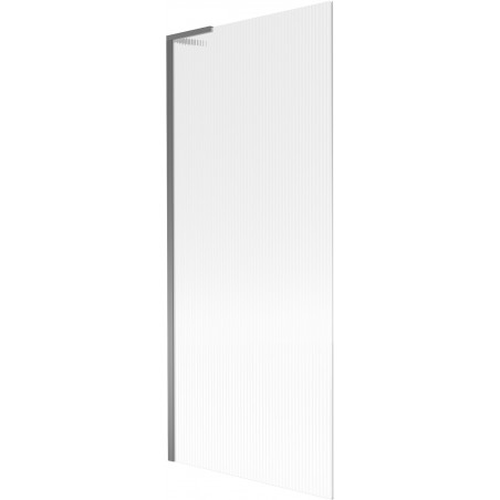 Mexen Next L Badewannenfaltwand 1-flügelig 80 x 150 cm, Streifen, Gun Metal - 895-080-000-03-09-95
