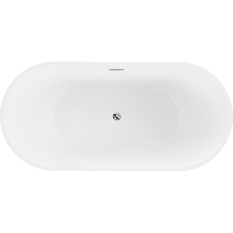 Mexen Luna freestanding bath 170 x 80 cm, white/black, chrome overflow - 52031708075-01