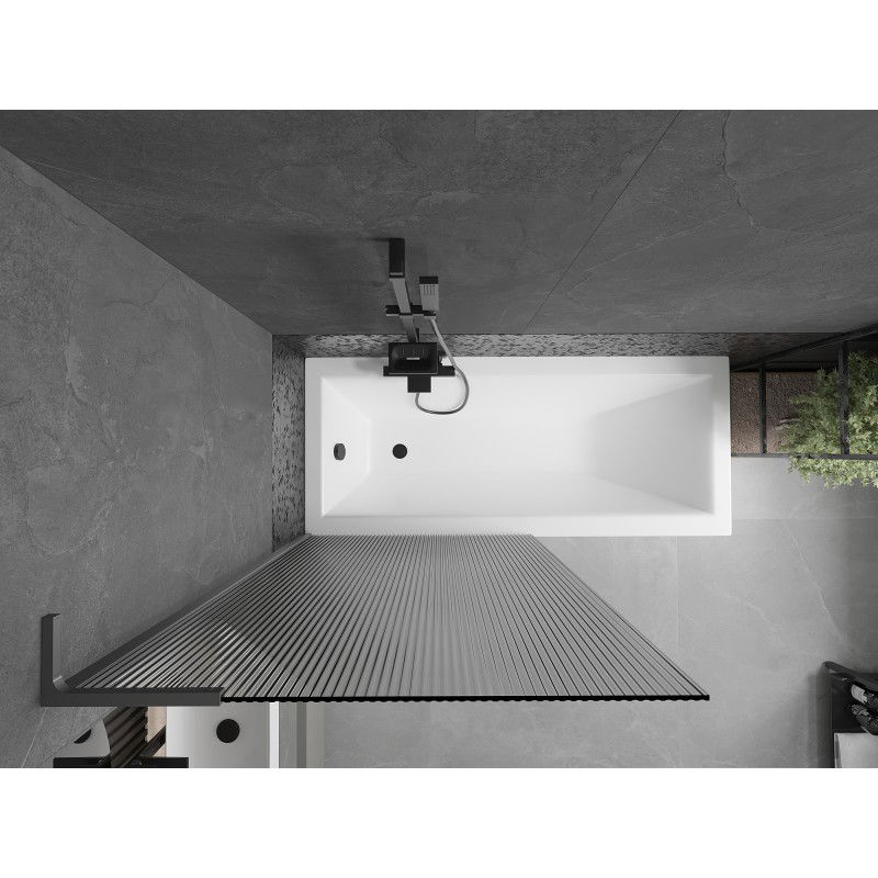 Mexen Next L mampara de bañera de 1 hoja 90 x 150 cm, rayas, metal de cañón - 895-090-000-03-09-95