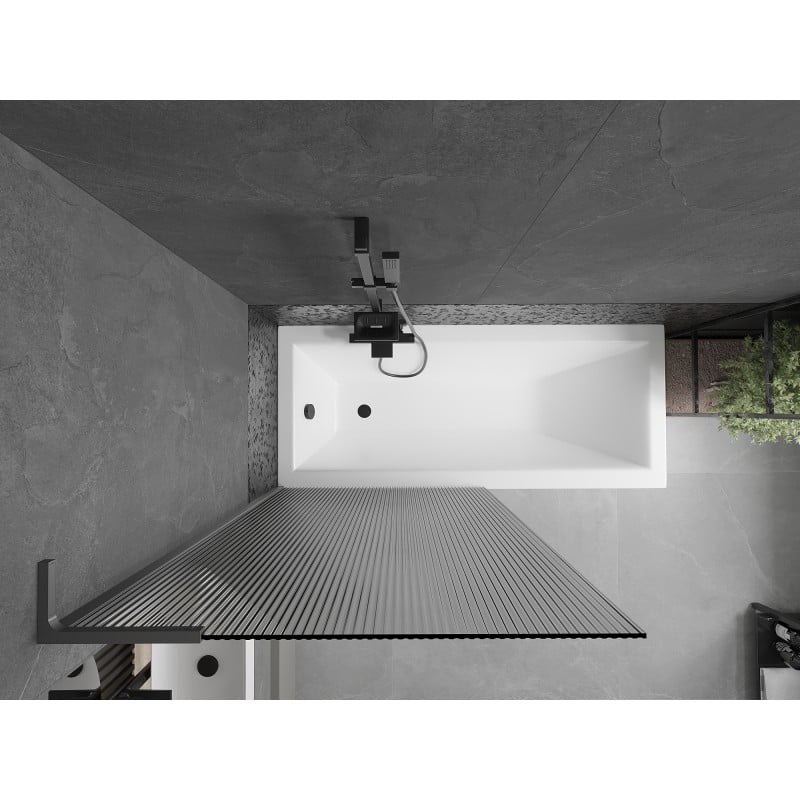 Mexen Next L parawan nawannowy 1-skrzydłowy 90 x 150 cm, prążki, gun metal - 895-090-000-03-09-95