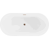 Mexen Luna freistehende Badewanne 180 x 80 cm, weiß/schwarz, Überlauf in roségold - 52031808075-60